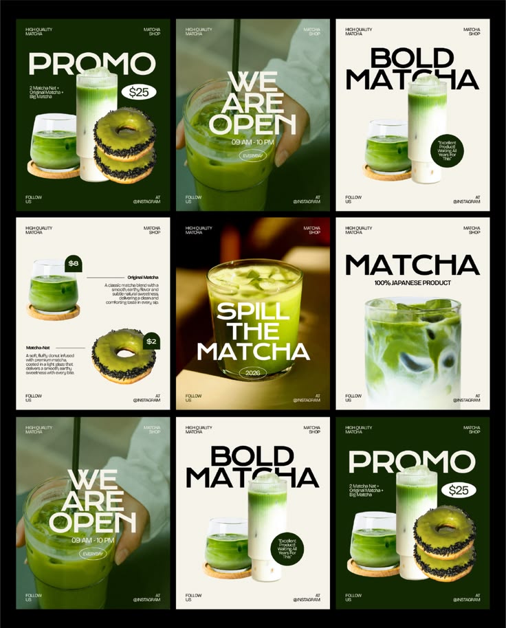 Matcha shop social media design